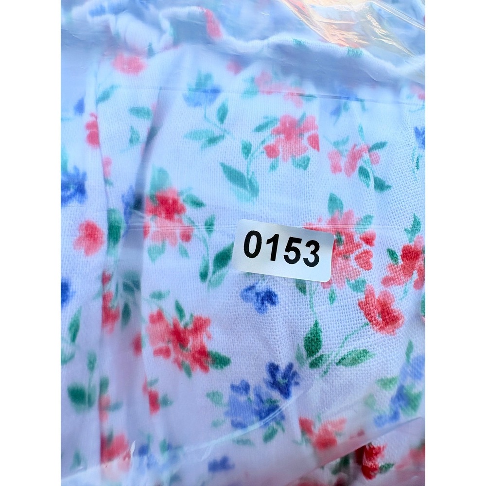 Floral Romantic Linen Notched sweetheart Neckline Smocked Back Dress w pockets - Picture 10 of 10